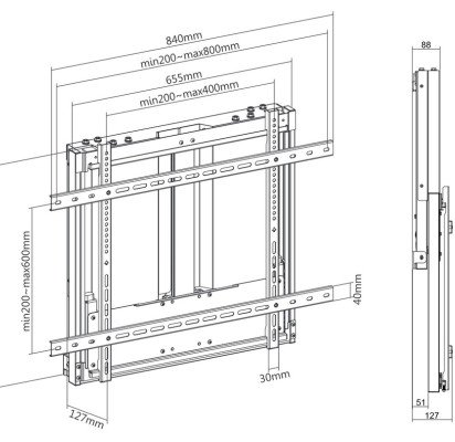 M Counterbalanced Wallmount 60-90kg HD