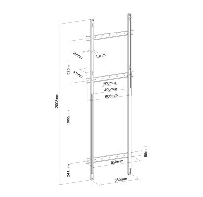 M Counterbalanced Floor to Wall Support