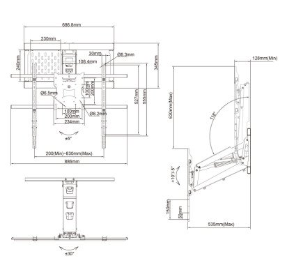 M Motorized Pull Down Full Motion Flexarm 42