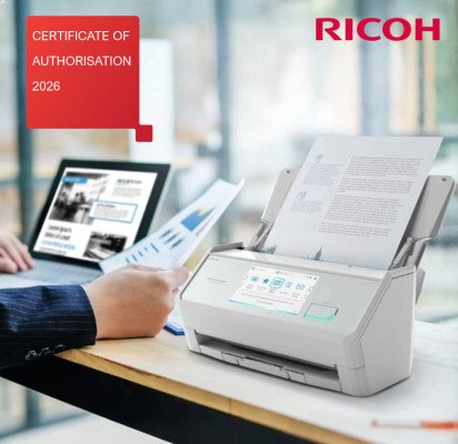 Vibor tudi v letu 2026 ostaja avtorizirani distributer Ricoh skenerjev in pametnih naprav