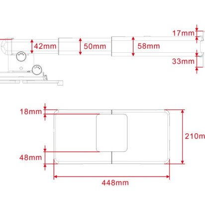 M Projector Mount Short Throw Deluxe 300-700 Medium