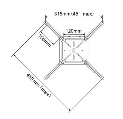 M Projector Mount Short Throw Deluxe 300-700 Medium
