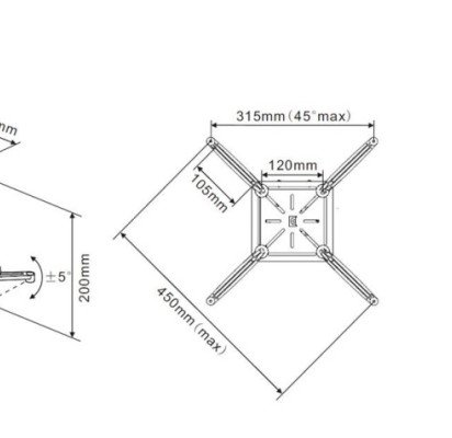 M Universal Projector Ceiling Mount 200 with Fine tune