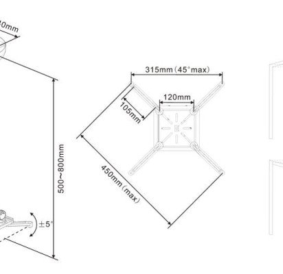 M Universal Projector Ceiling Mount 500-800 with Finetune